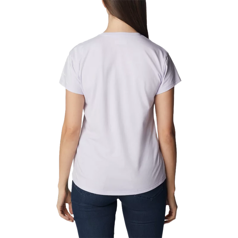 Women's Sun Trek Short Sleeve Tee, Columbia Women's Sun Trek Short Sleeve Tee 568-PURPLE TINT HEATHER back