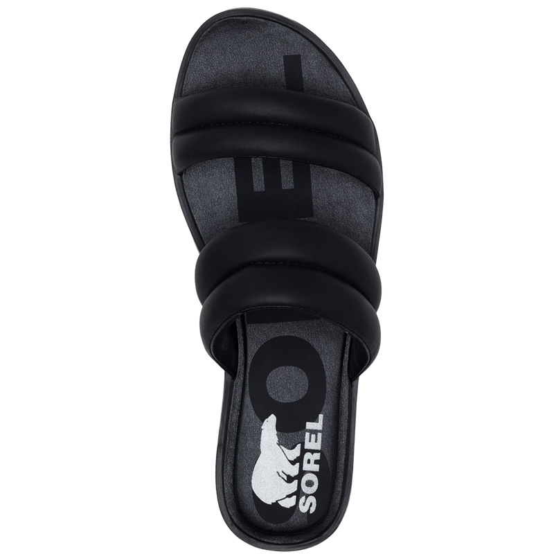 Women's Ella II Puff Slide, Sorel Women's Ella II Puff Slide 010-Black/Sea Salt top