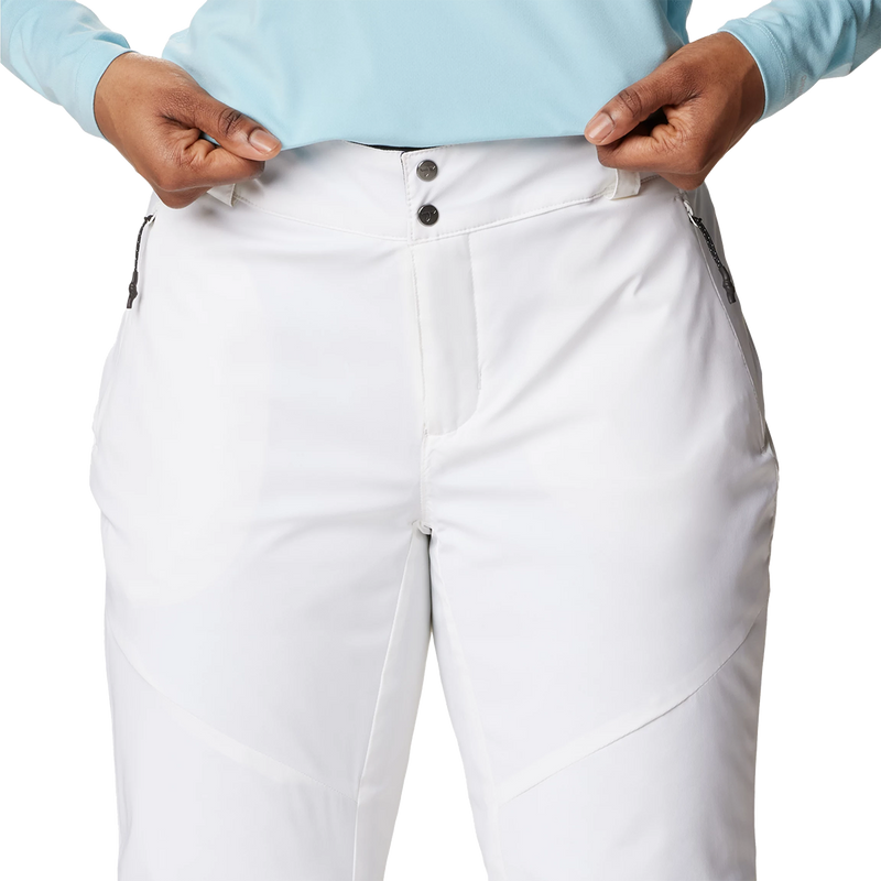 Women's Backslope III Insulated Pant, Columbia Women's Backslope III Insulated Pant 100-White front waist band