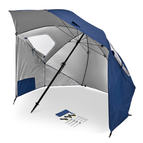christy sports patio umbrellas Sportbrella Premiere XL – Basement Shark mascot logo created Option:CU 201HGM | 7.4:1 Left Hand leather  computer bag in tilt mechanism for