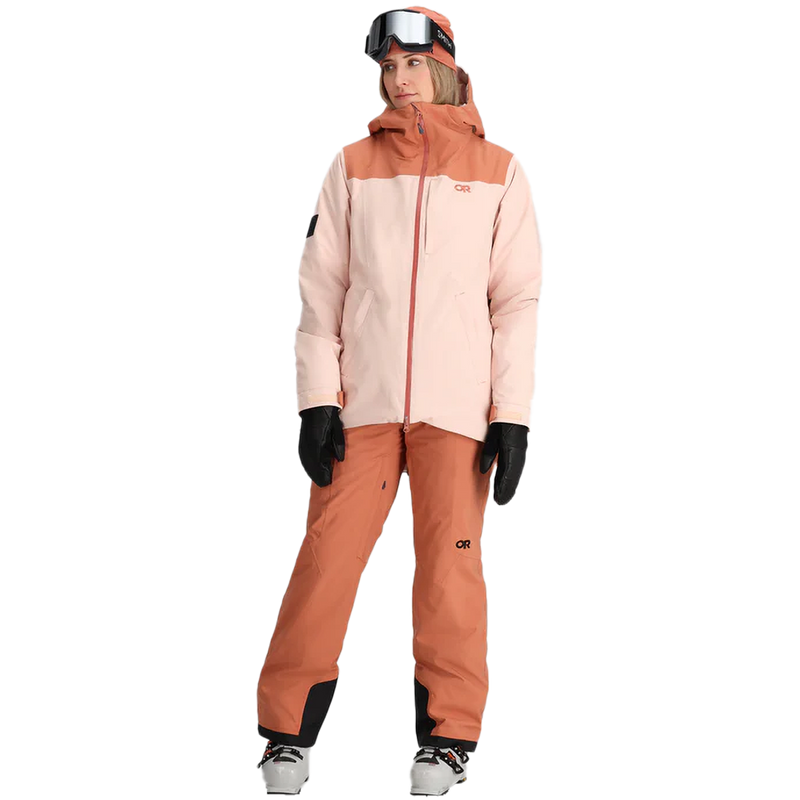 Women's Snowcrew Pants, Outdoor Research Women's Snowcrew Pants 2451-Cinnamon with jacket front