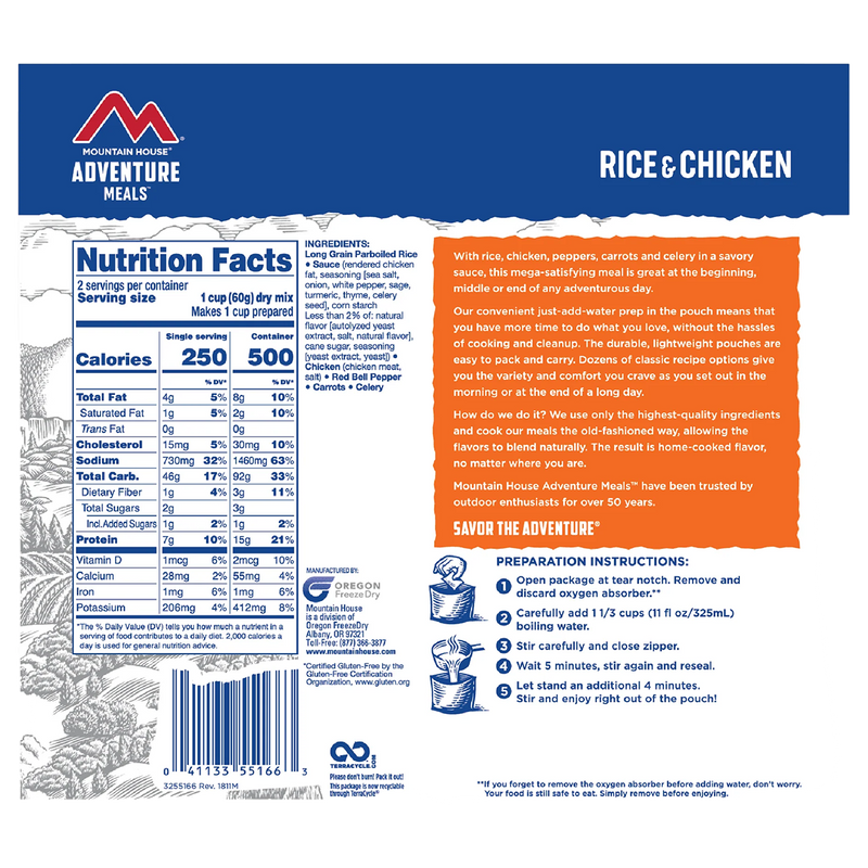 Rice and Chicken - Gluten Free, Mountain House Rice and Chicken - Gluten Free