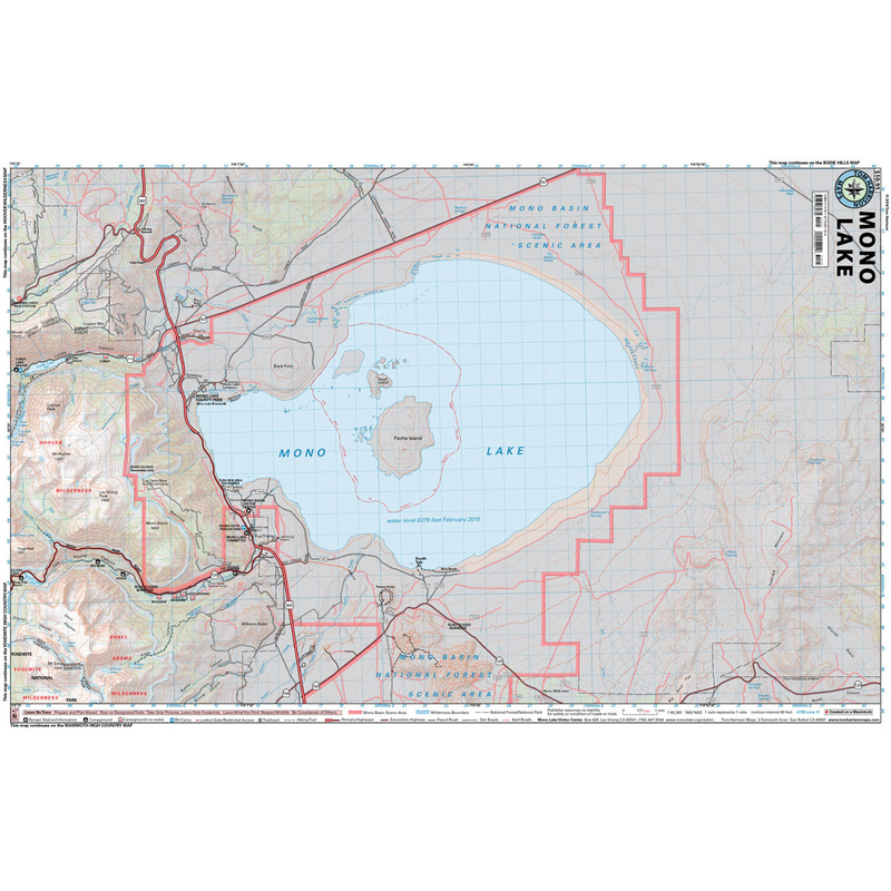 Mono Lake, Tom Harrison Maps Mono Lake flat