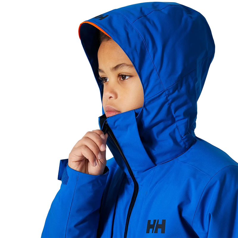 Youth Jr Alpha Jacket, Helly Hansen Youth Jr Alpha Jacket 543-Cobalt 2.0 hood