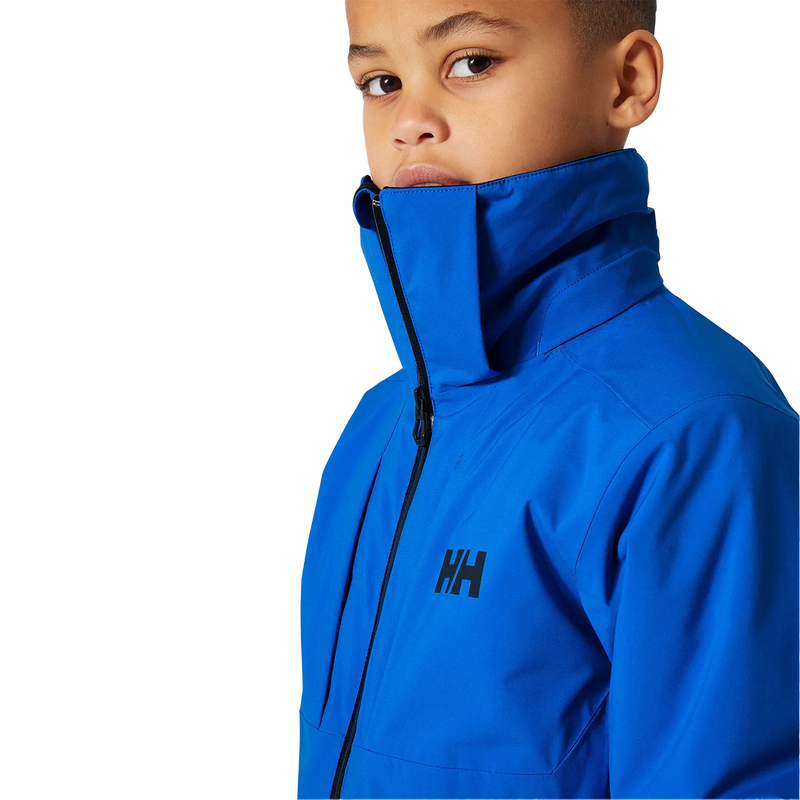 Youth Jr Alpha Jacket, Helly Hansen Youth Jr Alpha Jacket 543-Cobalt 2.0 collar