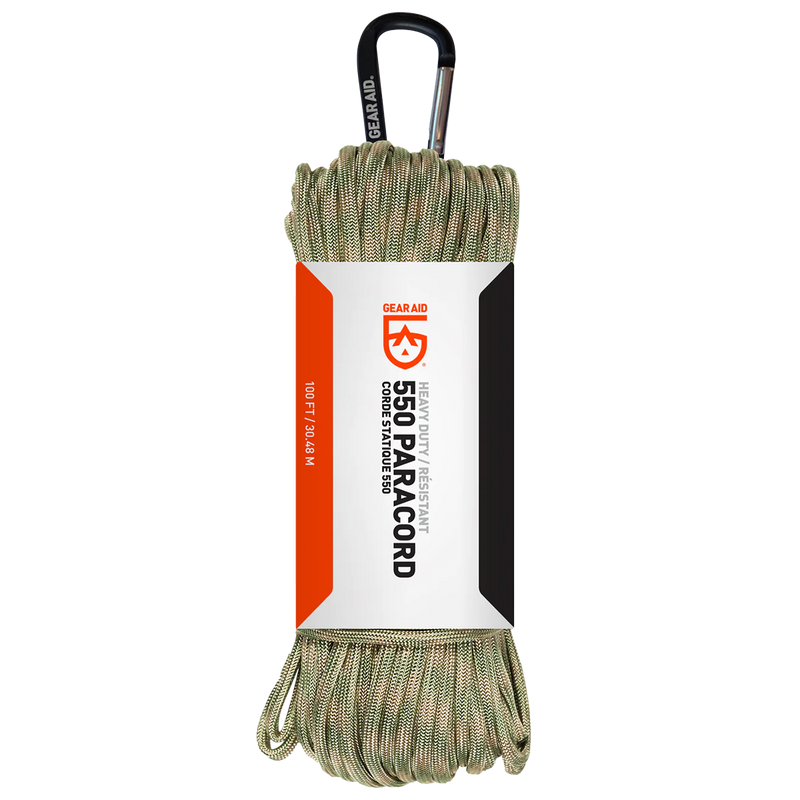 Heavy-Duty 550 Paracord 100 ft, Gear Aid Heavy-Duty 550 Paracord 100 ft sage tan in package