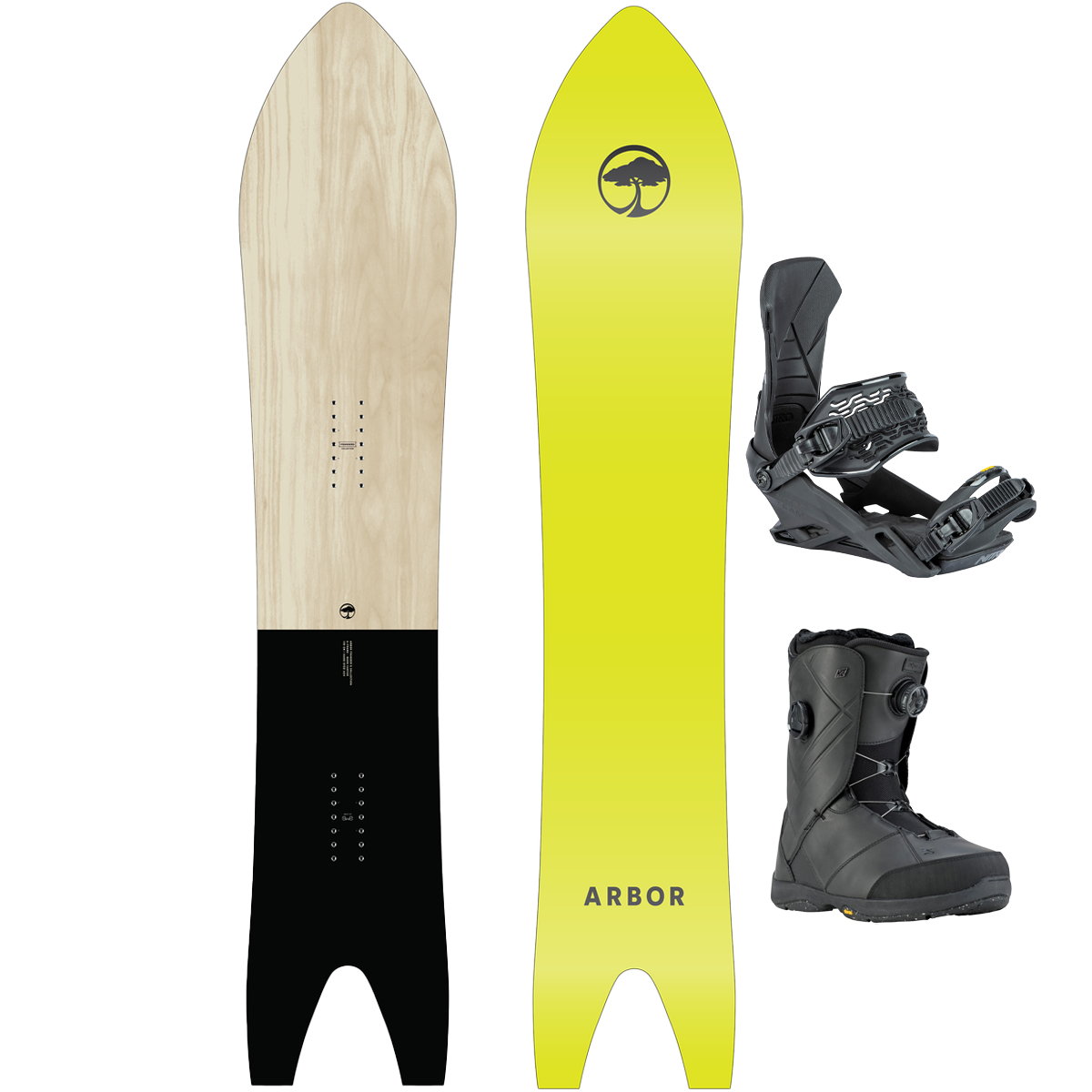 Arbor Snowboards A-Frame Demo Snowboard Package alternate view