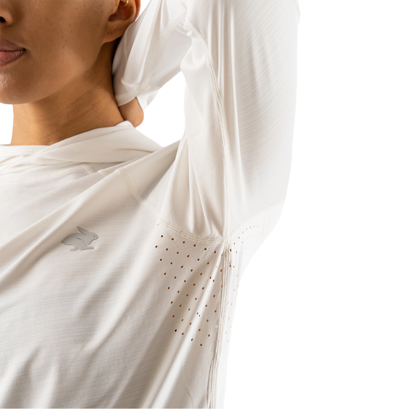 Women's UPF Deflector 2.0 Hoodie, Rabbit Women's UPF Deflector 2.0 Hoodie 113-Snow White pit perforations