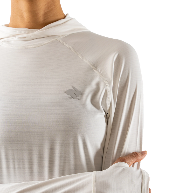 Women's UPF Deflector 2.0 Hoodie, Rabbit Women's UPF Deflector 2.0 Hoodie 113-Snow White logo