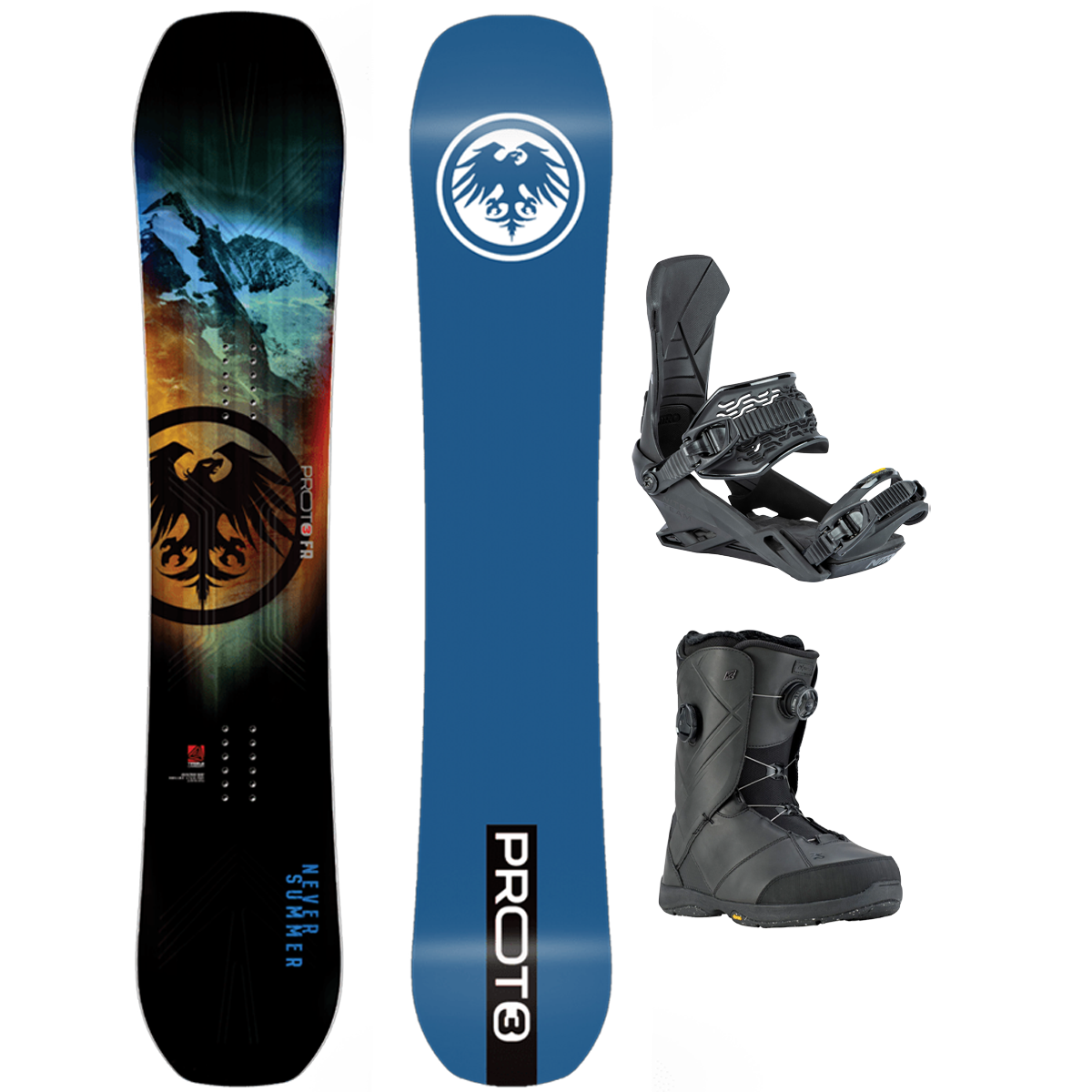 IGNIO/MILWEL TEAM/スノーボード Never Summer Proto T3 FR Demo Snowboard Package – Sports Basement