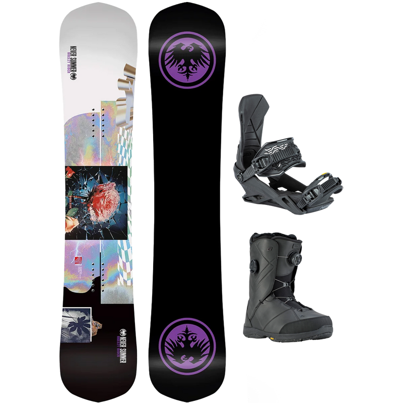 Never Summer Women's Breezy Rider Demo Snowboard Package, Featured Image