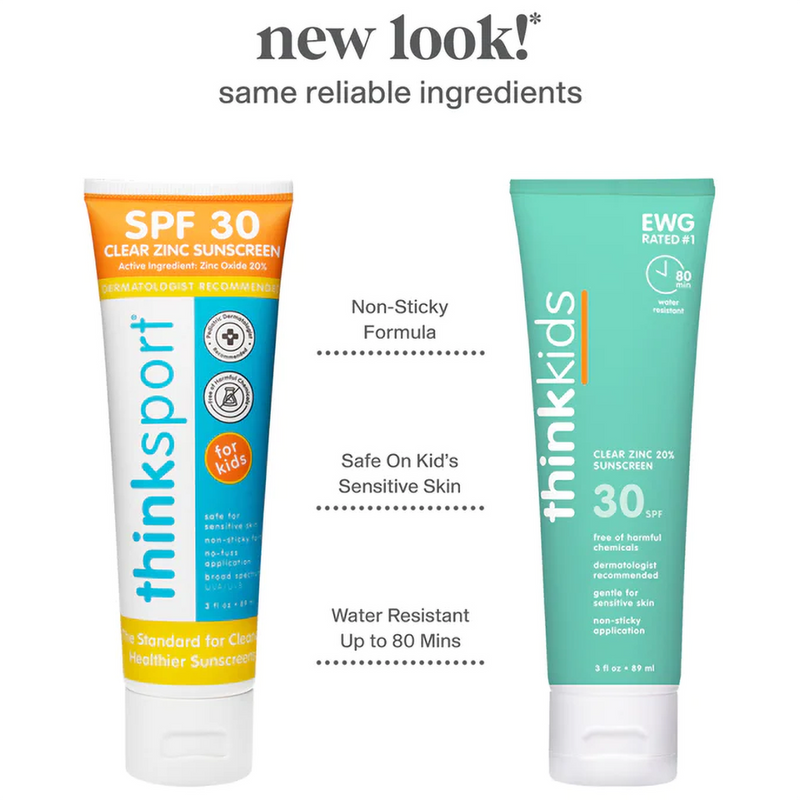 Thinksport Kids SPF 30 Clear Zinc, Thinksports Kids SPF 30 Clear Zinc new packaging
