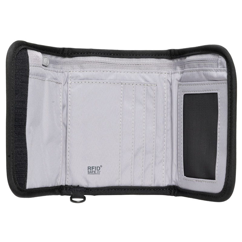 RFIDsafe V125 Trifold Wallet, Pacsafe RFIDsafe V125 Trifold Wallet black inside pockets