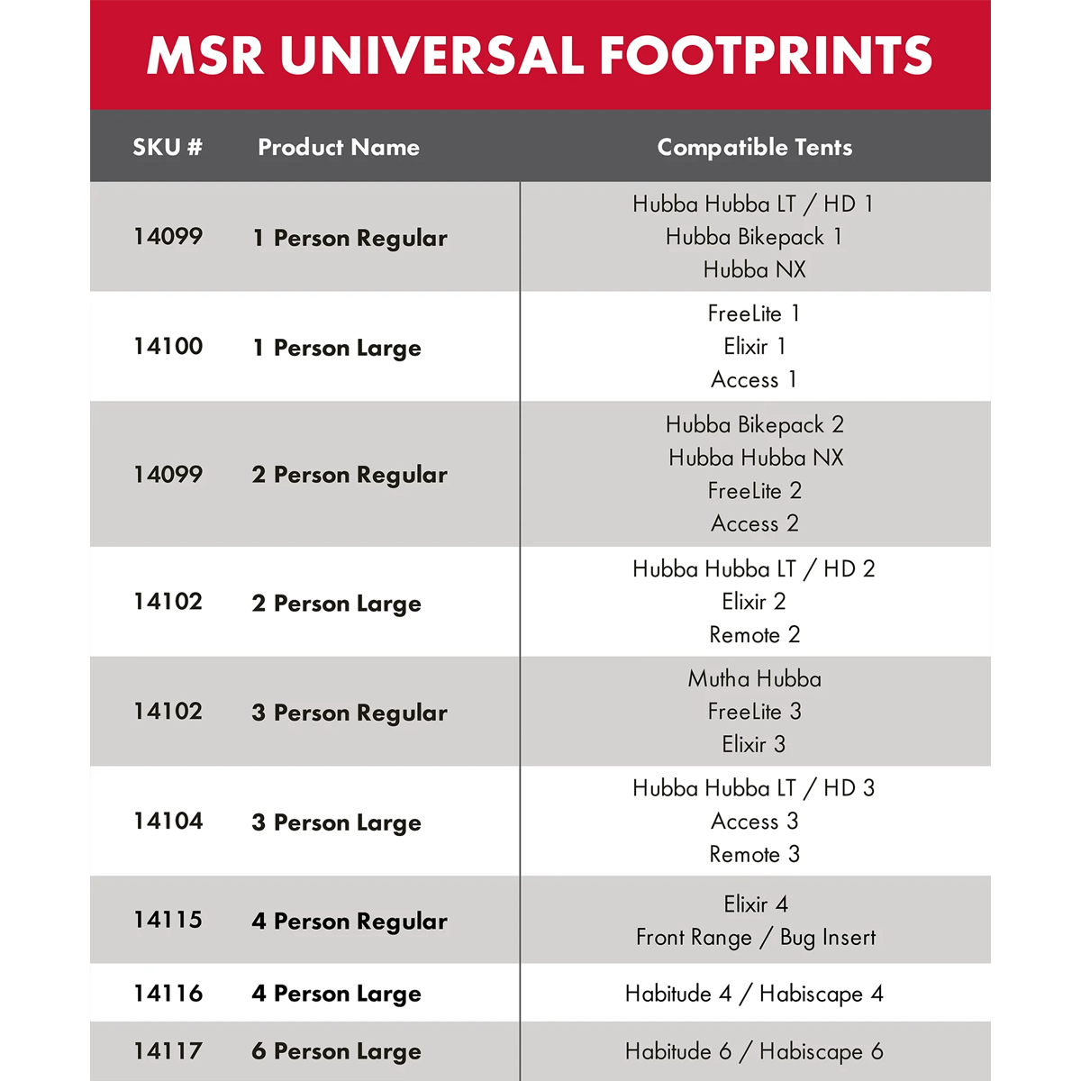 Universal 1 Person Regular Footprint alternate view