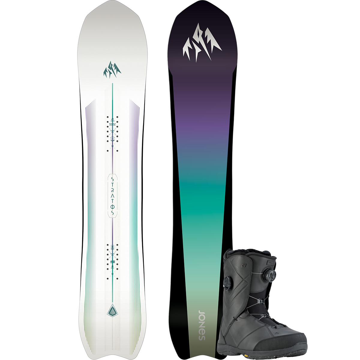 Jones Snowboards Women's Stratos Premium Snowboard Package Jones Snowboards Women's Stratos Premium Snowboard Package