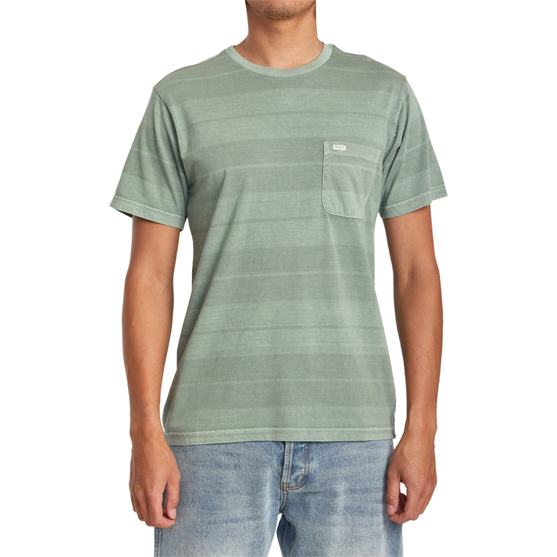PTC Stripe SS, RVCA Men's PTC Stripe Short Sleeve BPG0-Spinach