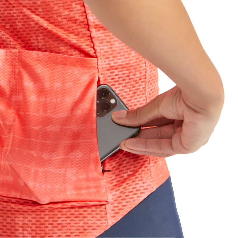 Women's Pro Mesh Jersey, Pearl Izumi Women's Pro Mesh Jersey Screaming Red Immerse back zippper pocket