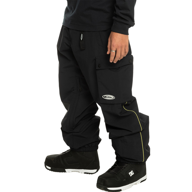 Men's Snow Down Cargo Pant, Quiksilver Men's Snow Down Cargo Pant KVJ0-True Black left