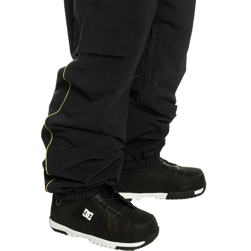 Men's Snow Down Cargo Pant, Quiksilver Men's Snow Down Cargo Pant KVJ0-True Black lower leg and cuff