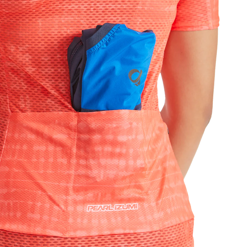Women's Pro Mesh Jersey, Pearl Izumi Women's Pro Mesh Jersey Screaming Red Immerse back pockets