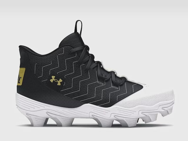 Youth Harper 9 RM Baseball Cleats, Under Armour Youth Harper 9 RM in Black/White movie