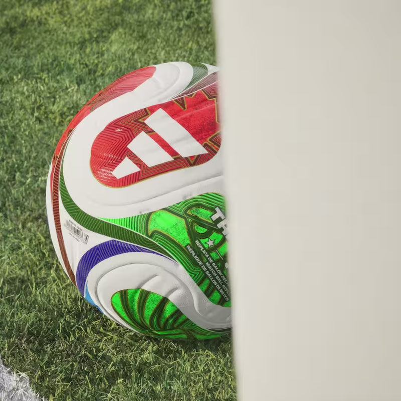 World Cup Trionda Competition Ball, Adidas World Cup Trionda Competition Ball in White/Solar Blue/Hi-Res Red/Flash Lime movie