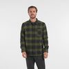 Roark Men's Crossroads Organic Long Sleeve Flannel in Dark Military Plaid movie