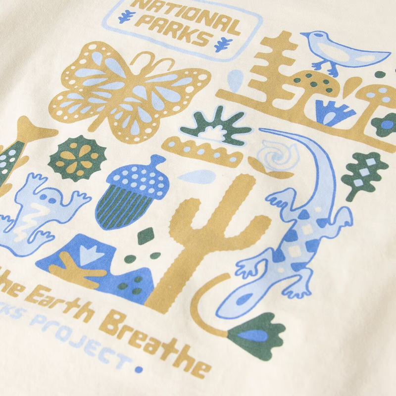 Women's Earth Breathe Collage Tee, Parks Project Women's Earth Breathe Collage Tee Natural graphic
