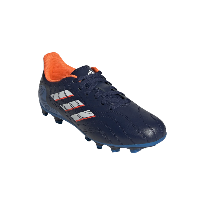 Youth Copa Sense.4 FxG, Adidas Youth Copa Sense.4 FxG Navy/Blue Rush Alt View Hero Angle