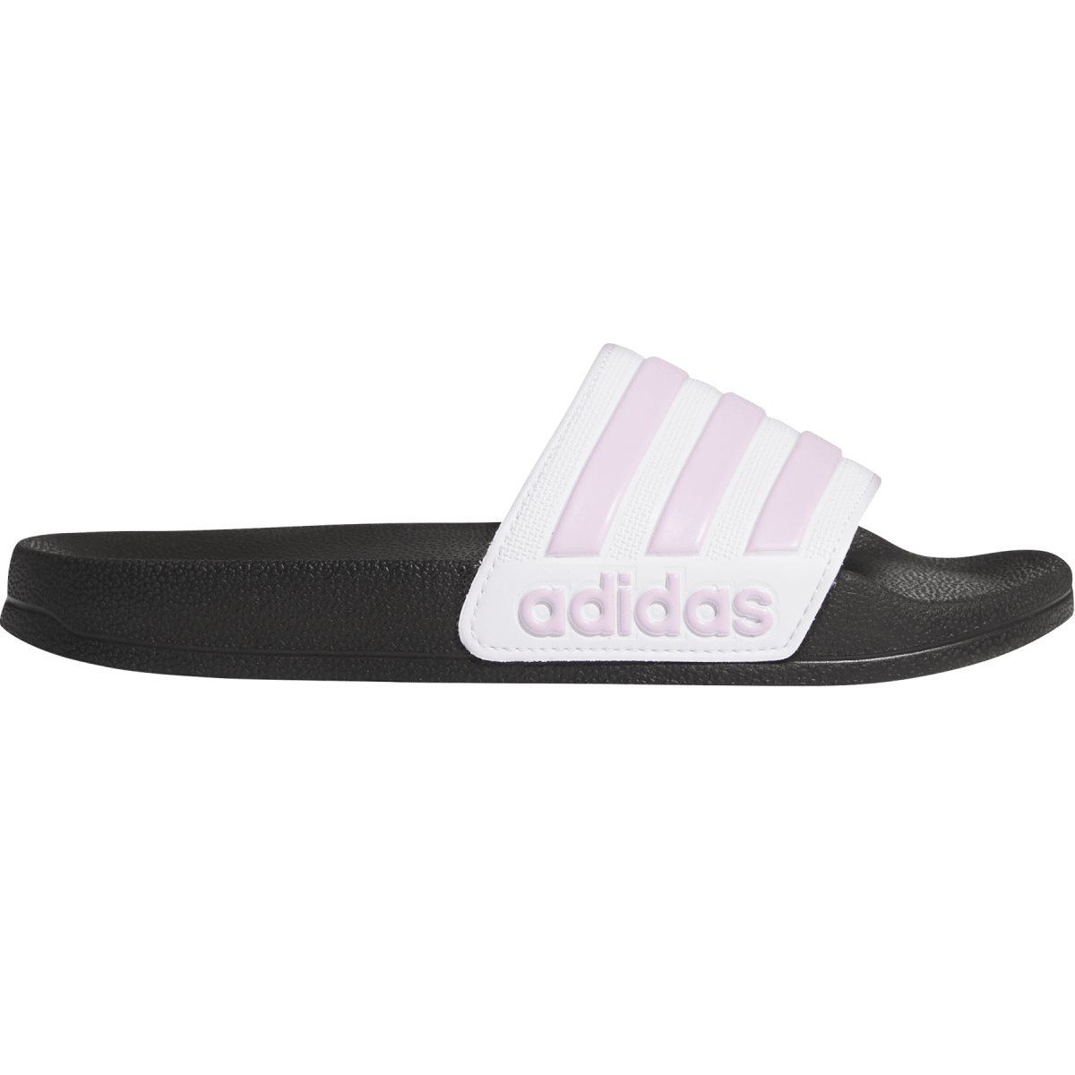 Adidas Youth Adilette Shower Slides in Cream White/Lilac