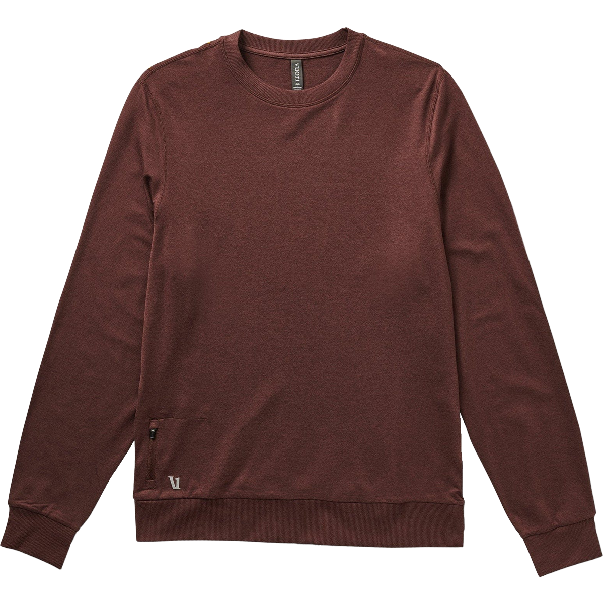 Vuori Men's Ponto Performance Crew in Chestnut Heather