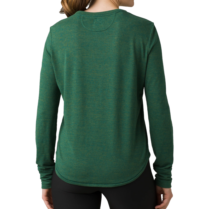 Women's Cozy Up Long Sleeve Tee, prAna Women's Cozy Up Long Sleeve Tee 300-Deep Pine Heather