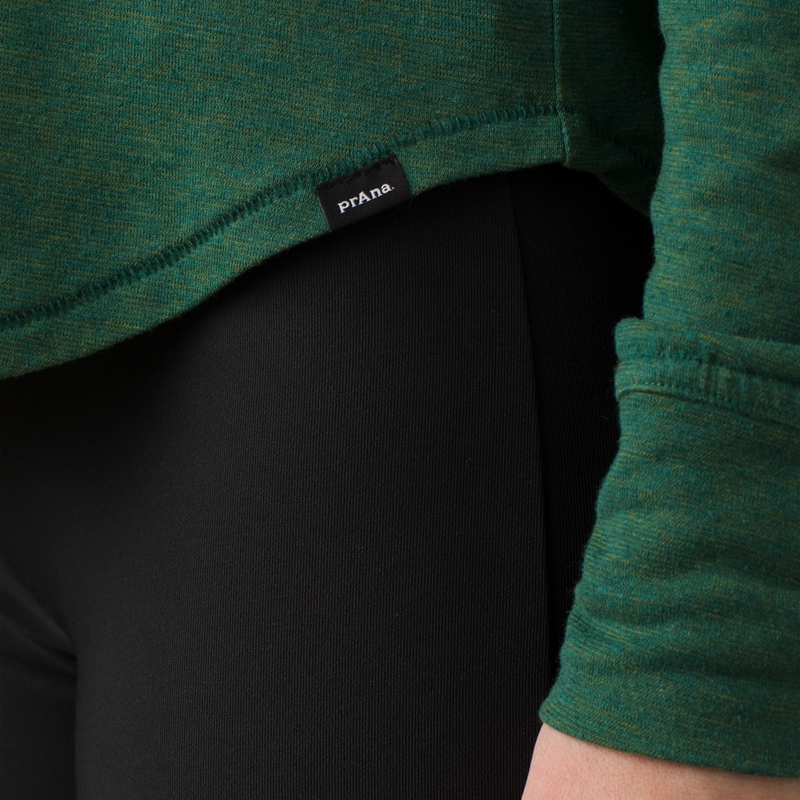 Women's Cozy Up Long Sleeve Tee, prAna Women's Cozy Up Long Sleeve Tee 300-Deep Pine Heather