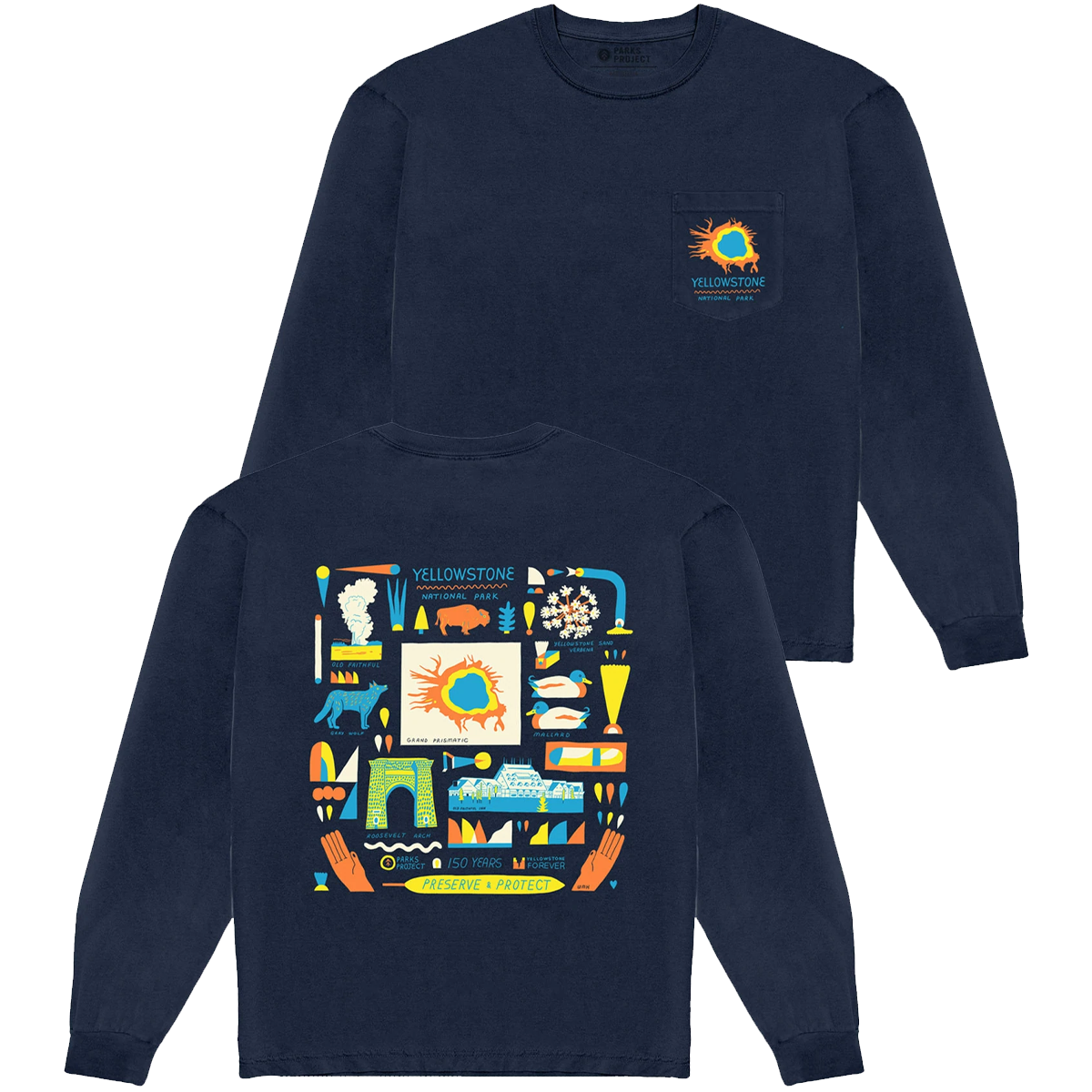 Men's Yellowstone NP 150th Anniversary Long Sleeve Tee alternate view