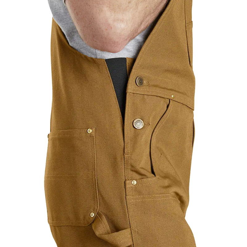 Men's Relaxed Fit Duck Bib 32" Overall, Carhartt Men's Relaxed Fit Duck Bib 32" Overall side closure