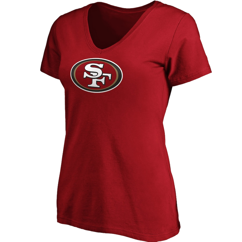 Women's 49ers V-Neck Primary Logo Short Sleeve, Featured Image