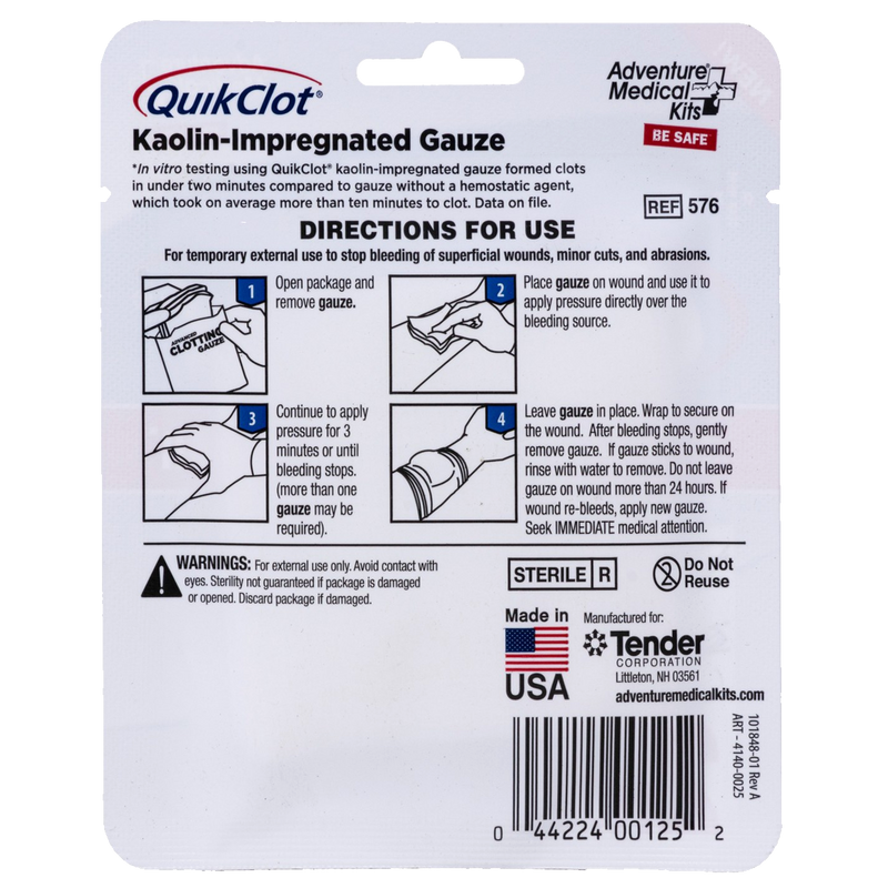 QuikClot Gauze 3" x 2', Adventure Medical QuikClot Gauze 3" x 2'