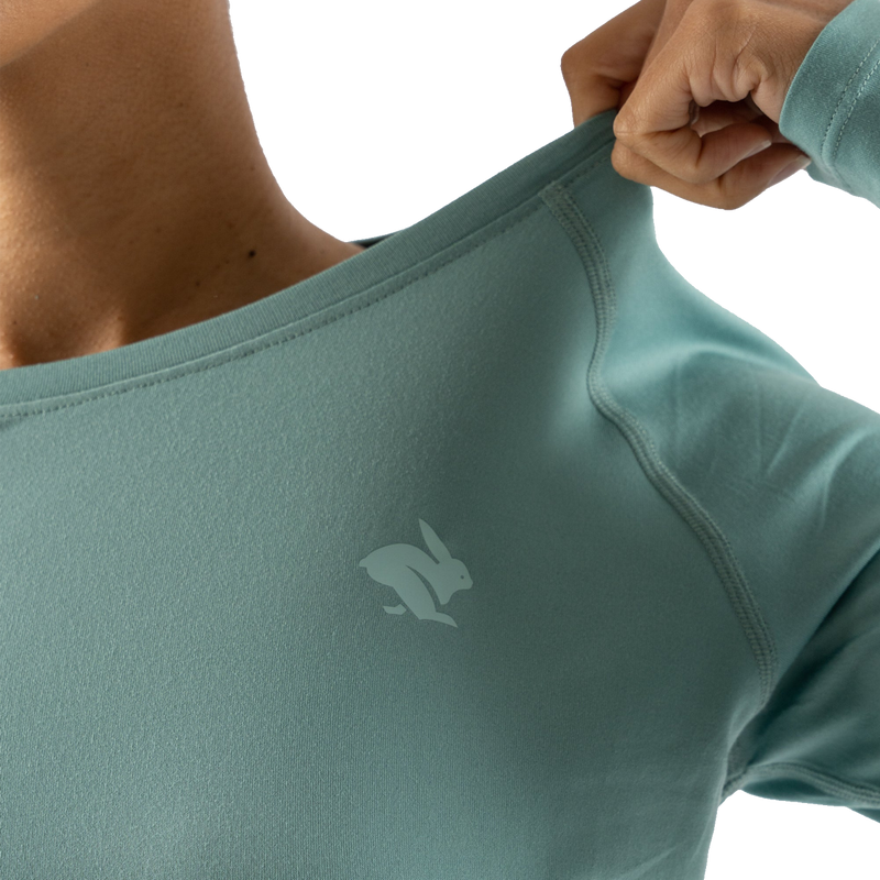 Women's EZ Tee Long Sleeve, Rabbit Women's EZ Tee Long Sleeve collar