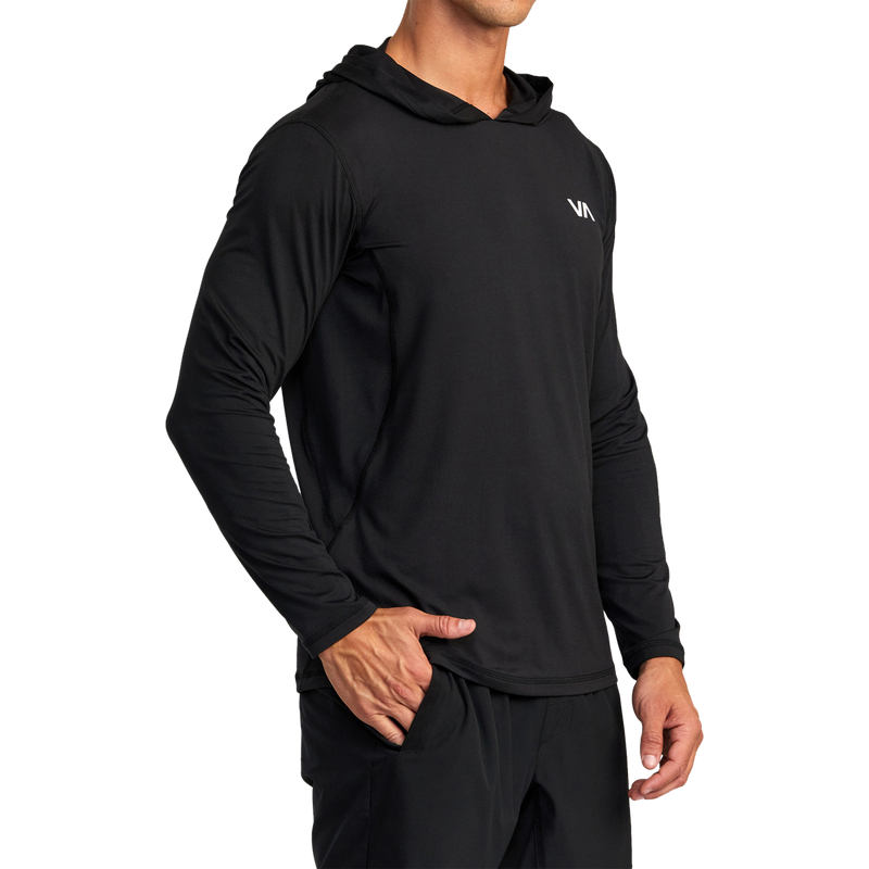 Sport Vent Long Sleeve Hooded Top, RVCA Sport Vent Long Sleeve Hooded Top side 1
