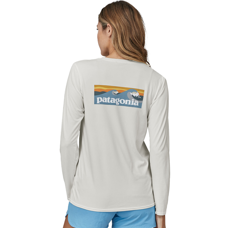 Women's Long Sleeved Capilene Cool Daily Graphic Shirt - Waters, Patagonia Women's Long Sleeved Capilene Cool Daily Graphic Shirt back on model