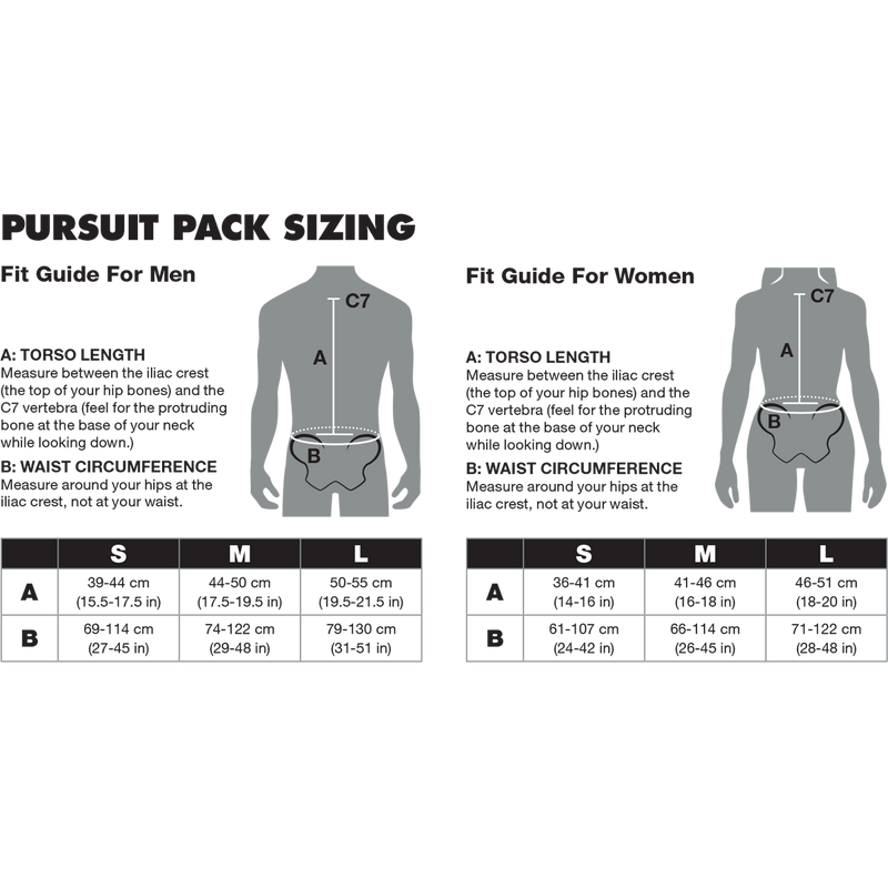 Pursuit Backpack 15L, Black Diamond Pursuit Backpack 15L size chart