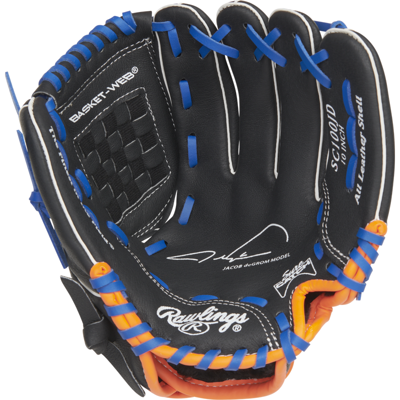 Youth Sure Catch deGrom 10" Basket Web Glove, Rawlings Youth Sure Catch 10" Jacob deGrom Basket Web Glove palm