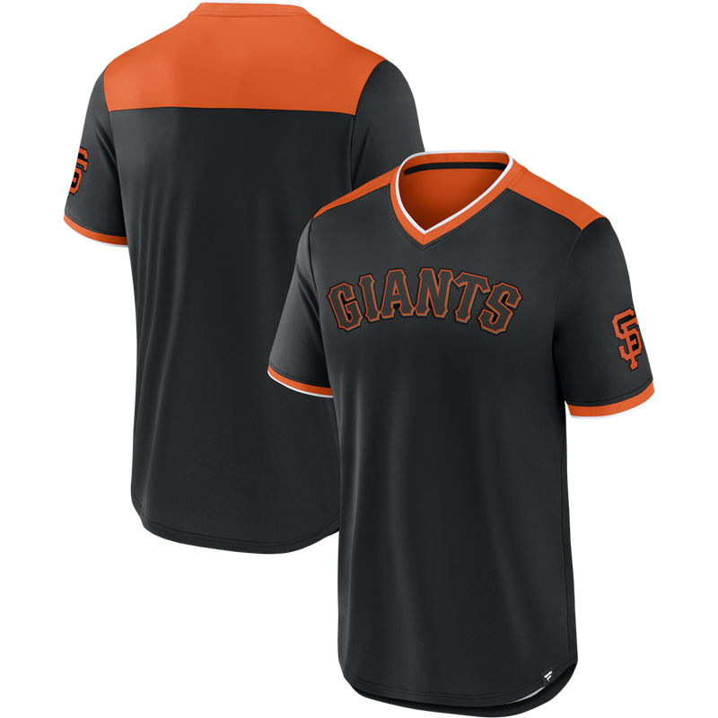 Men's Giants Fundamentals Poly Walk Off Short Sleeve, Men's Giants Fundamentals Poly Walk Off Short Sleeve front and back