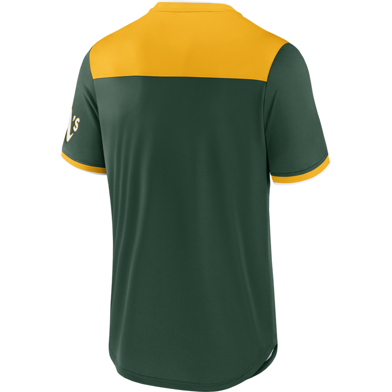 Men's A's Fundamentals Poly Walk Off Short Sleeve, Fanatics Men's A's Fundamentals Poly Walk Off Short Sleeve back