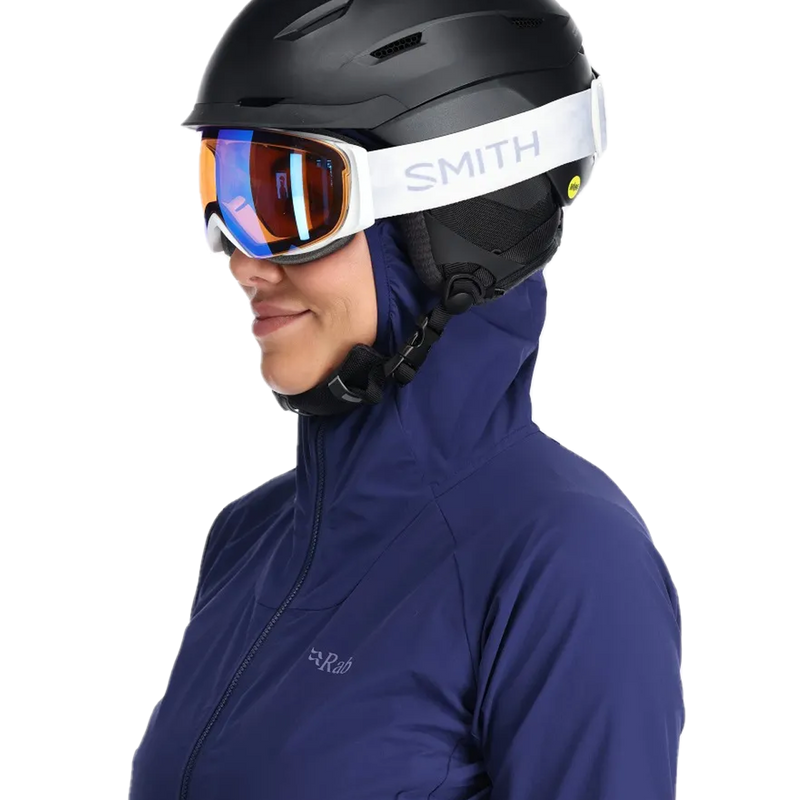 Women's Borealis Jacket, Rab Women's Borealis Jacket hood under helmet