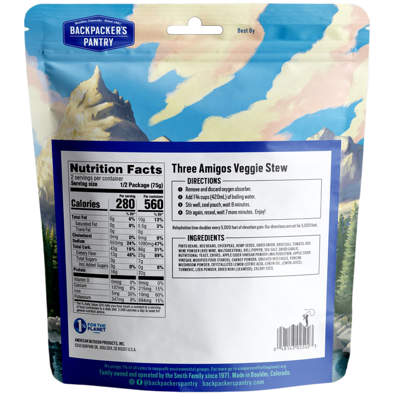 Three Amigos Veggie Stew (2 Servings), Backpacker's Pantry Three Amigos Veggie Stew (2 Servings)
