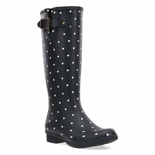 Women's Dot Blanc Tall Boot, Chooka Women's Dot Blanc Tall Boot Black Polka Dot