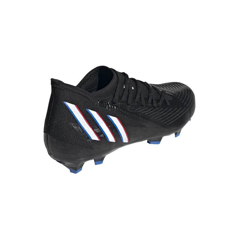 Predator Edge.3 FG, Adidas Men's Predator Edge.3 FG Black/White Alt View Heel Angle