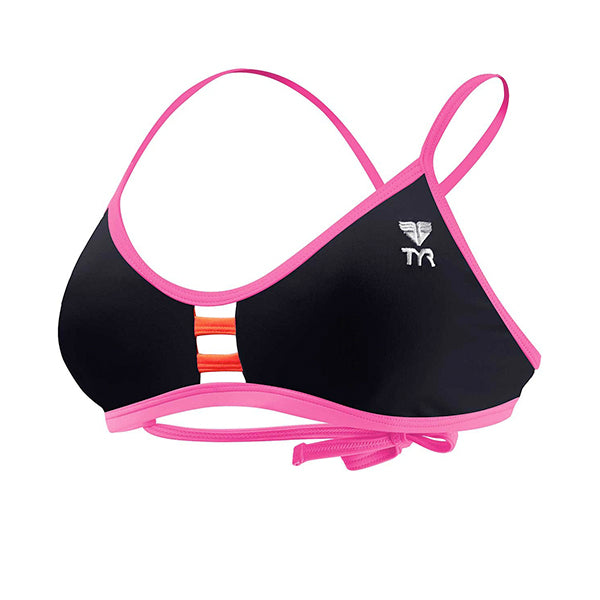 TYR Women's Solid Pacific Tieback Top 121-Black/Pink