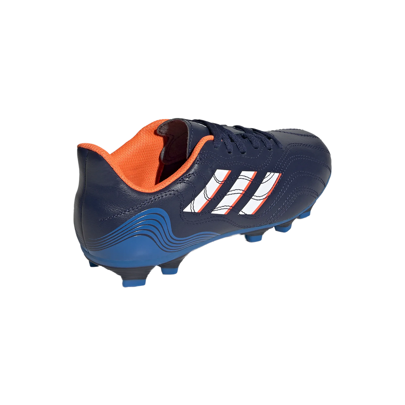 Youth Copa Sense.4 FxG, Adidas Youth Copa Sense.4 FxG Navy/Blue Rush Alt View Hero Heel